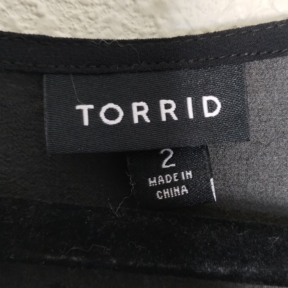 Torrid Black Chiffon Double-Layer Embellished Sle… - image 6